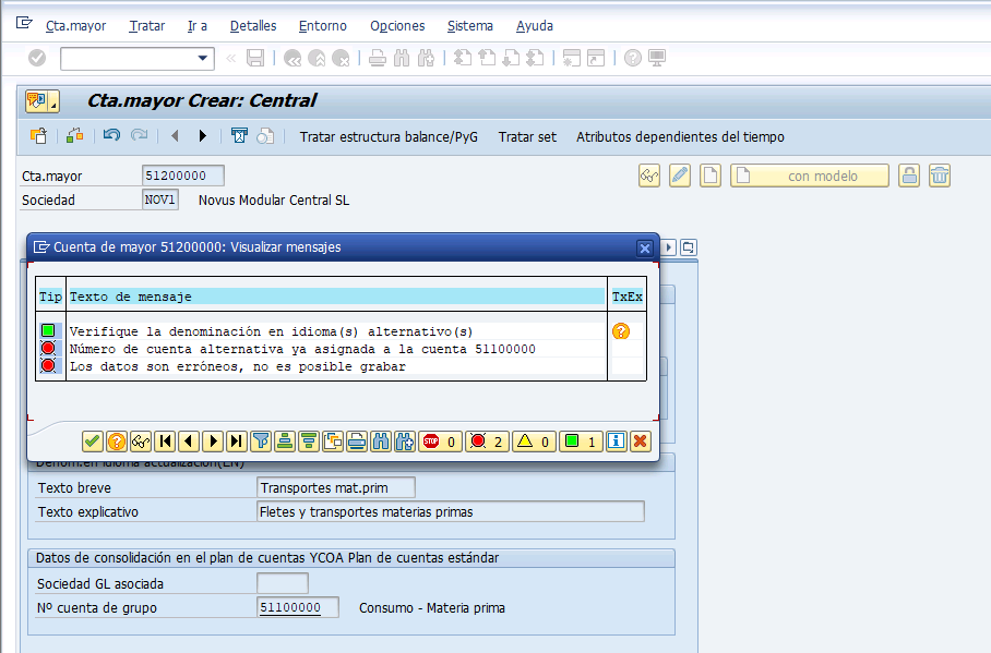 Error Cuenta Alternativa
